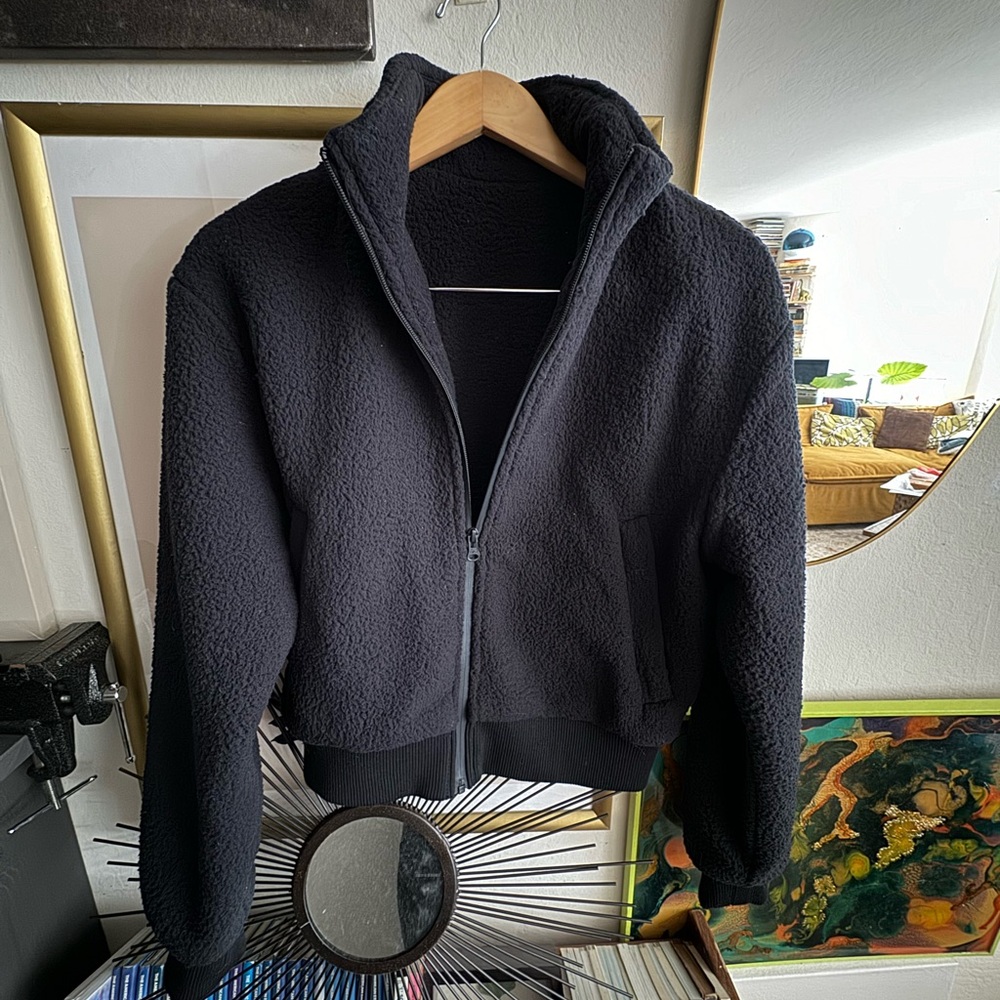 Alo Micro Sherpa Destiny Jacket Zip Up M